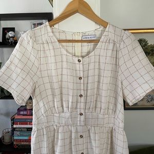Piper & Scoot White Windowpane Dress